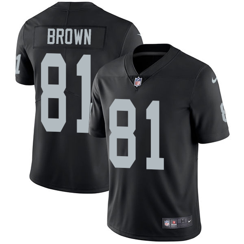 Las Vegas Raiders #81 Tim Brown Black Team Color Men's Stitched Vapor Untouchable Limited Jersey Men's