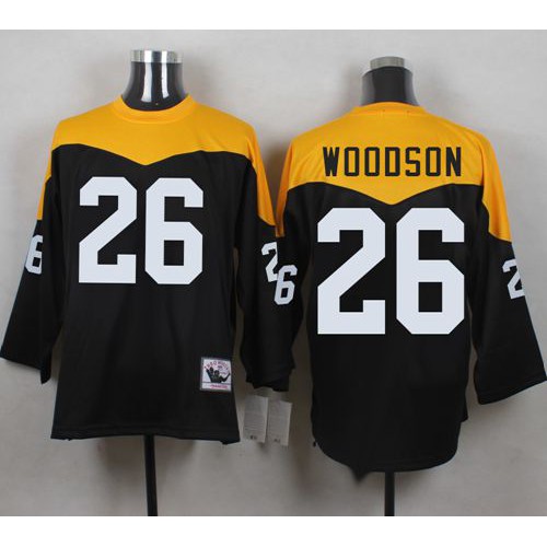 Mitchell And Ness 1967 Pittsburgh Steelers #26 Rod Woodson Black/Yelllow Throwback Men's Stitched Jersey Men's