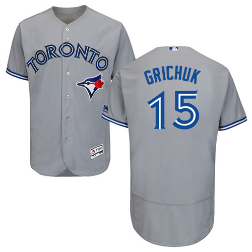 Toronto Blue Jays #15 Randal Grichuk Grey Flexbase Authentic Collection Stitched Jersey Men's
