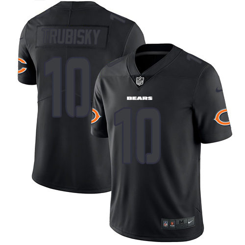 Chicago Bears #10 Mitchell Trubisky Black Men's Stitched Limited Rush Impact Jersey Men's