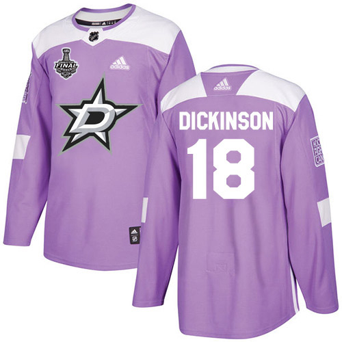 Adidas Dallas Stars #18 Jason Dickinson Purple Authentic Fights Cancer 2020 Stanley Cup Final Stitched Jersey Men's