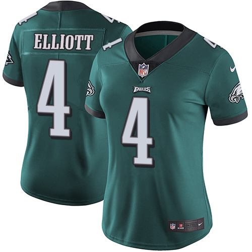 Philadelphia Eagles #4 Jake Elliott Midnight Green Team Color Women's Stitched Vapor Untouchable Limited Jersey Womens