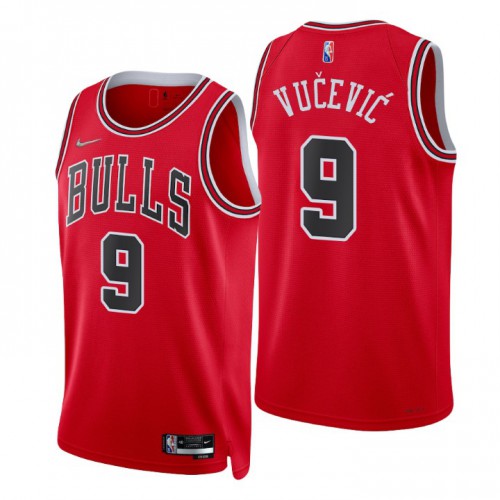 Chicago Bulls #9 Nikola Vucevic Red Mens 2021-22 75th Anniversary Diamond Swingman Jersey - Icon Edition Mens