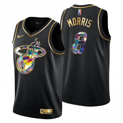 Miami Miami Heat #8 Markieff Morris Mens Golden Edition Diamond Logo 2021/22 Swingman Jersey - Black Mens