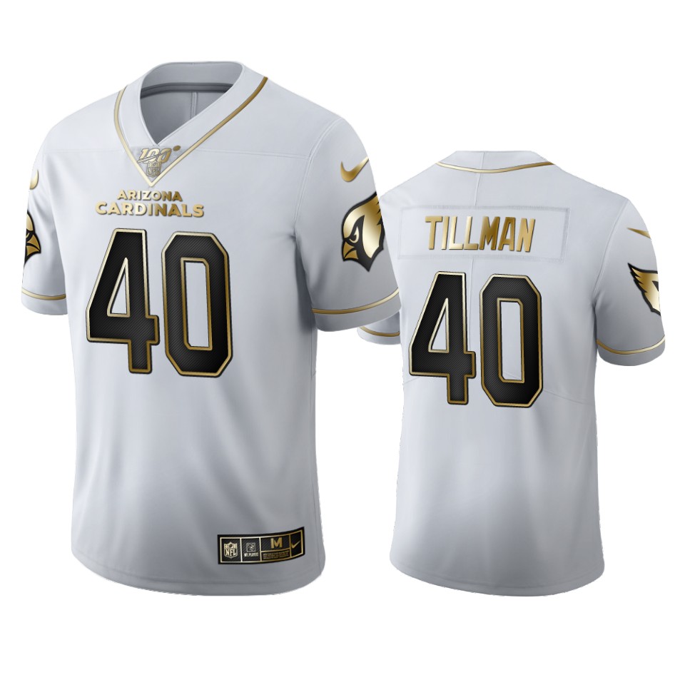 Arizona Cardinals #40 Pat Tillman Men's White Golden Edition Vapor Limited 100 Jersey