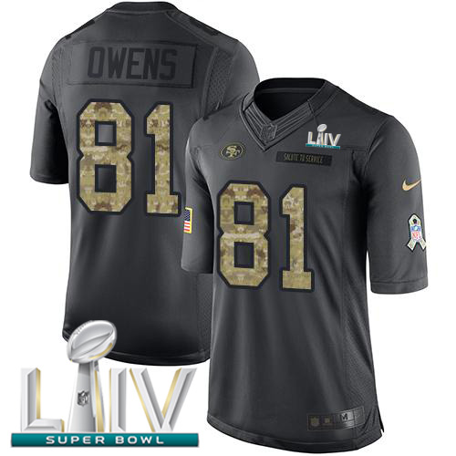 San Francisco 49ers #81 Jordan Matthews Black Super Bowl LIV 2020 Men's Stitched Limited 2016 Salute to Service Jersey Men's