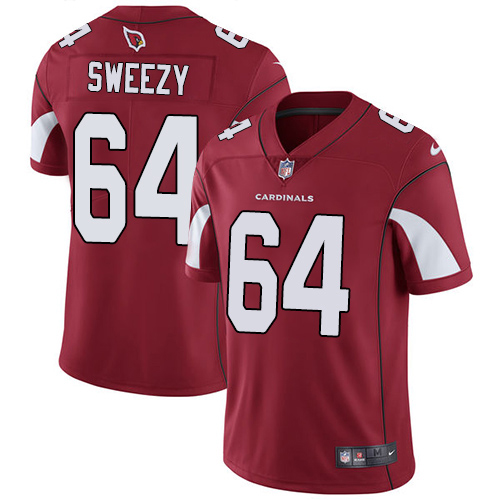 Arizona Cardinals #64 J.R. Sweezy Red Team Color Men's Stitched Vapor Untouchable Limited Jersey Men's