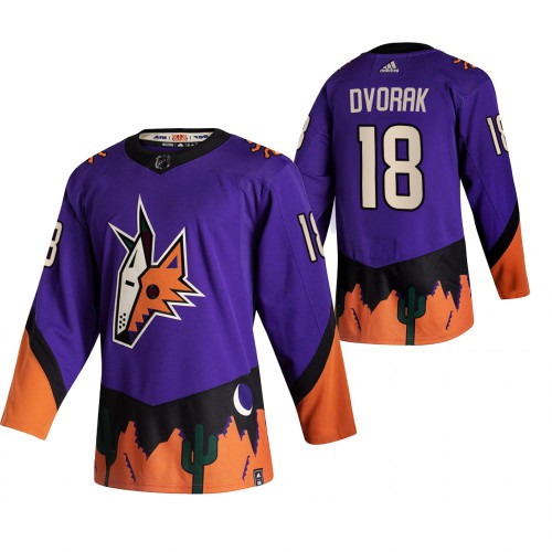 Arizona Arizona Coyotes #18 Christian Dvorak Purple Men's Adidas 2020-21 Reverse Retro Alternate Jersey Men's