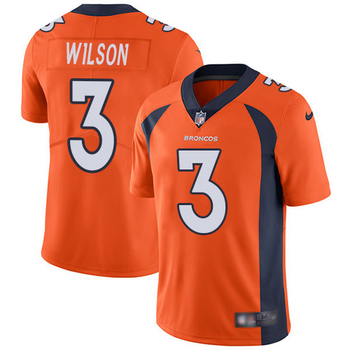 Broncos #3 Russell Wilson Orange Team Color Men's Stitched Vapor Untouchable Limited Jersey