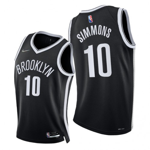 Brooklyn Nets #10 Ben Simmons Mens 2021-22 75th Diamond Anniversary Jersey Black Mens