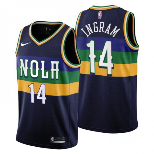 New Orleans Pelicans #14 Brandon Ingram Mens 2022-23 City Edition Jersey - Cherry Blossom Navy Mens