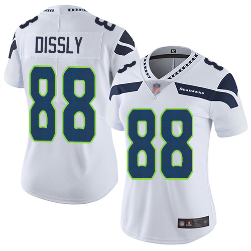 Seattle Seahawks #88 Will Dissly White Women's Stitched Vapor Untouchable Limited Jersey Womens