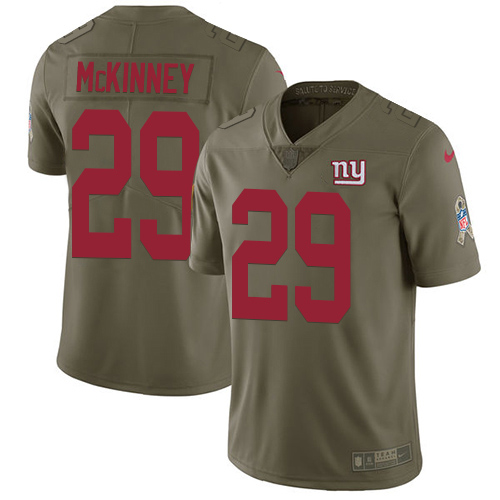 New York Giants #29 Xavier McKinney Olive Men's Stitched Limited 2017 Salute To Service Jersey Men's