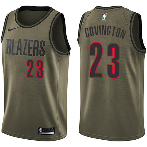 Portland Trail Blazers #23 Robert Covington Green Salute to Service Youth Swingman Jersey Youth
