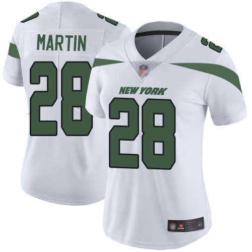 Jets #28 Curtis Martin White Women's Stitched Vapor Untouchable Limited Jersey