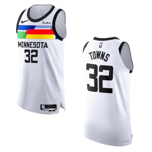 Minnesota Minnesota Timberwolves #32 Karl-Anthony Towns White 2022-23 Authentic Jersey - City Edition Mens