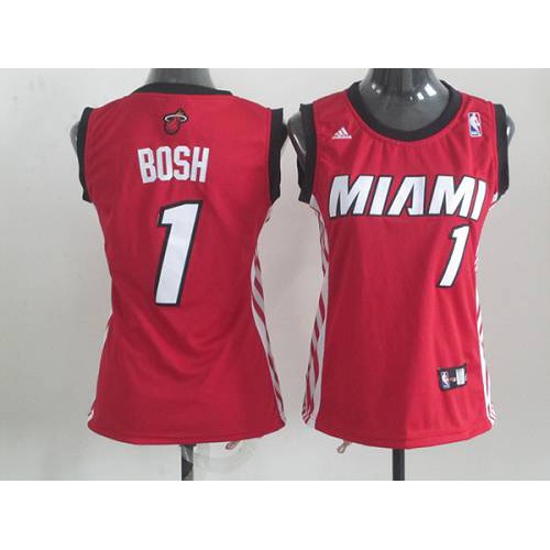 Miami Heat #1 Chris Bosh Red Alternate Womens Stitched Jersey Womens