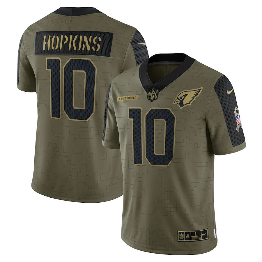 Arizona Cardinals #10 DeAndre Hopkins Olive 2021 Salute To Service Limited Player Jersey