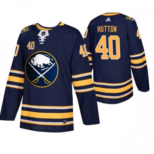 Buffalo Buffalo Sabres #40 Carter Hutton Men's Navy 50th Anniversary Home Authentic Jersey Men's