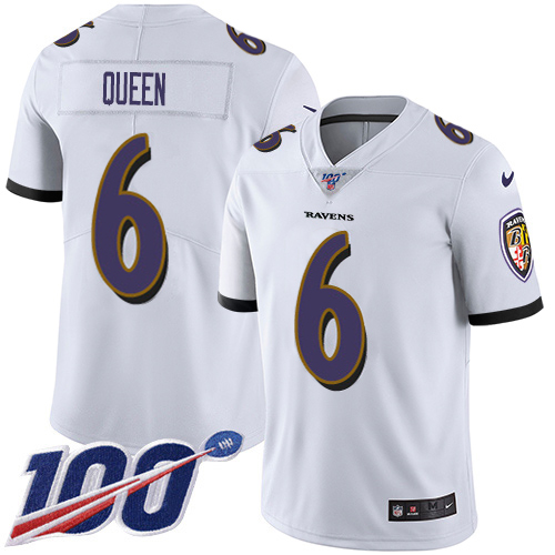 Ravens #6 Patrick Queen White Youth Stitched 100th Season Vapor Untouchable Limited Jersey