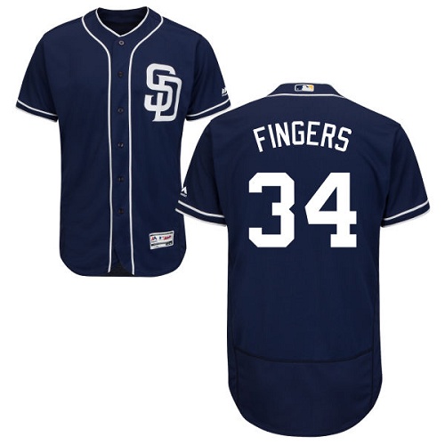 San Diego Padres #34 Rollie Fingers Navy Blue Flexbase Authentic Collection Stitched Jersey Men's
