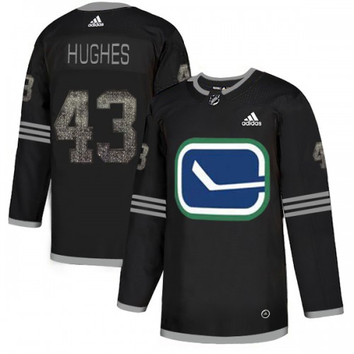 Adidas Vancouver Canucks #43 Quinn Hughes Black_1 Authentic Classic Stitched Jersey Men's