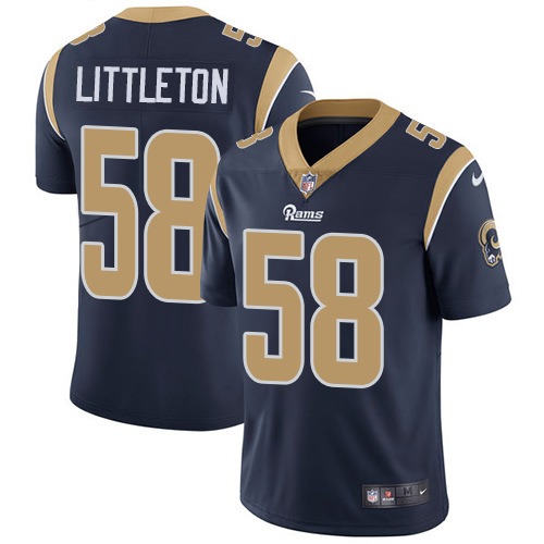 Los Angeles Rams #58 Cory Littleton Navy Blue Team Color Men's Stitched Vapor Untouchable Limited Jersey Men's