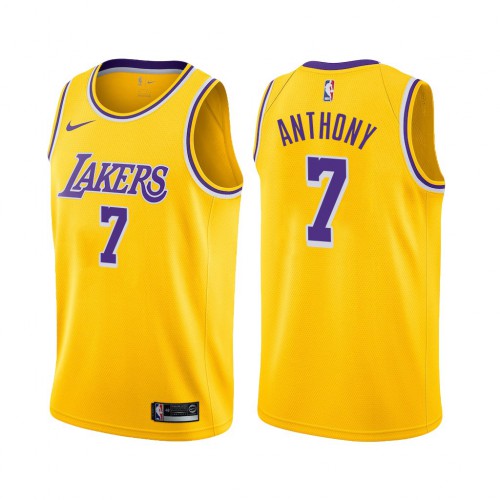 Los Angeles Lakers #7 Carmelo Anthony Womens Gold Swingman Icon Edition Jersey Womens