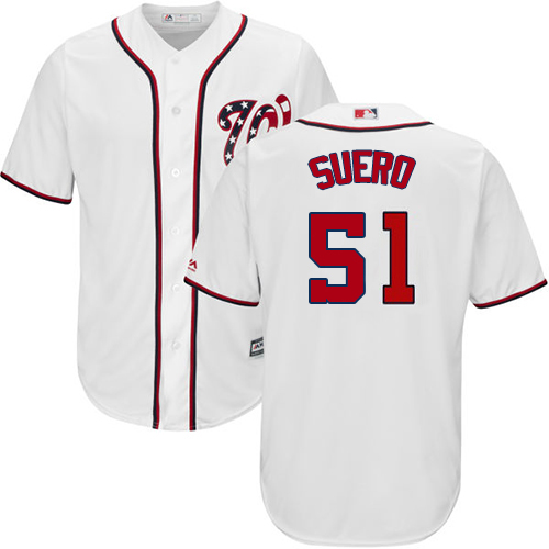 Washington Nationals #51 Wander Suero White New Cool Base Stitched Youth Jersey Youth