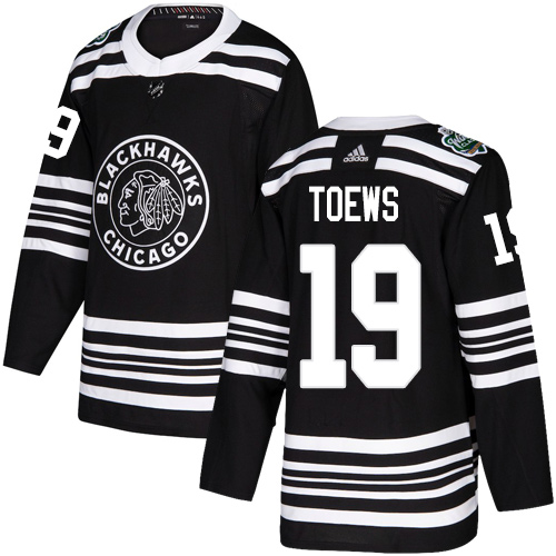 Adidas Chicago Blackhawks #19 Jonathan Toews Black Authentic 2019 Winter Classic Stitched Jersey Men's