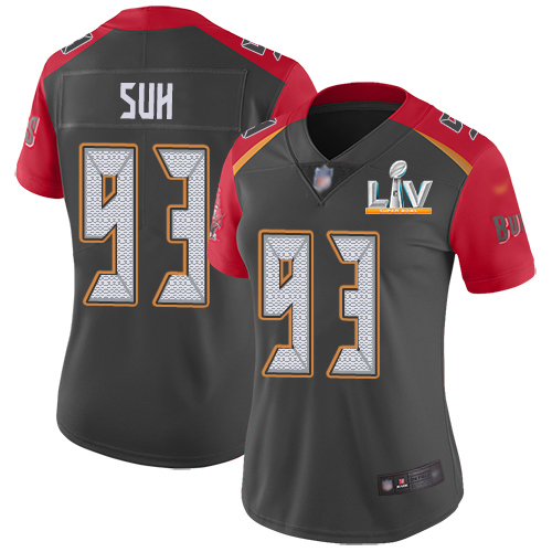Tampa Bay Buccaneers #93 Ndamukong Suh Gray Women's Super Bowl LV Bound Stitched Limited Inverted Legend Jersey Womens