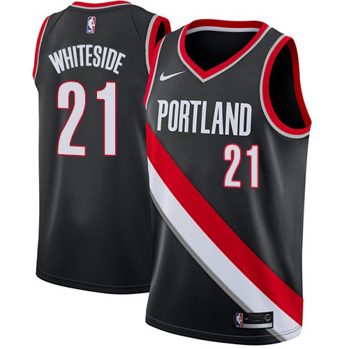 Portland Trail Blazers #21 Hassan Whiteside Black Swingman Icon Edition Jersey Mens