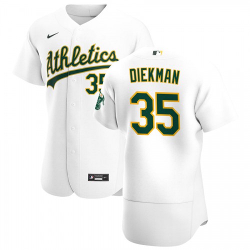 Oakland Oakland Athletics #35 Jake Diekman Men's White Home 2020 Authentic Player Jersey Men's