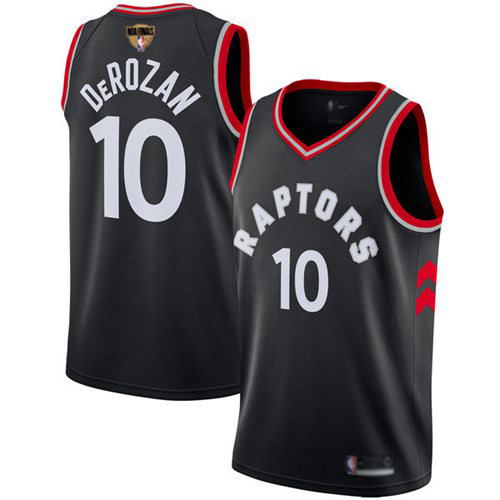 Toronto Raptors #10 DeMar DeRozan Black Statement Edition 2019 Finals Bound Swingman Jersey Mens