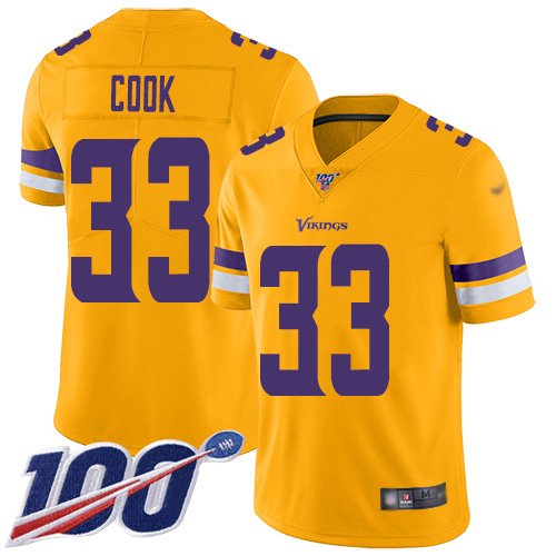 Minnesota Vikings #33 Dalvin Cook Gold Men's Stitched Limited Inverted Legend 100th Season Jersey Men's