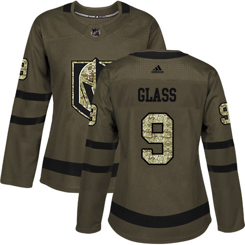 Adidas Golden Vegas Golden Knights #9 Cody Glass Green Salute to Service Women's Stitched Jersey Womens