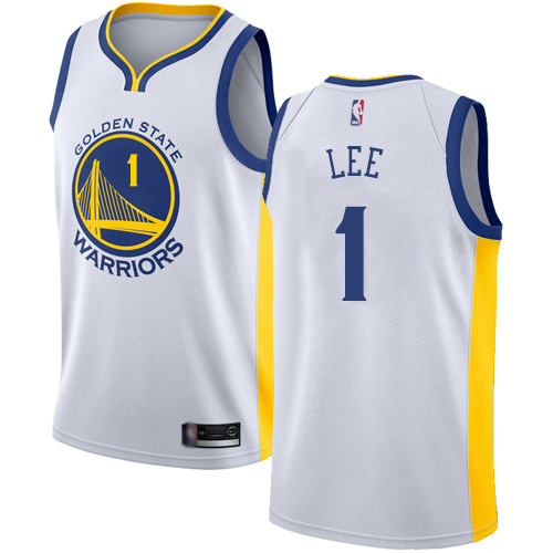 Golden State Warriors #1 Damion Lee White Swingman Association Edition Jersey Mens