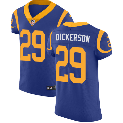 Rams #29 Eric Dickerson Royal Blue Alternate Men's Stitched Vapor Untouchable Elite Jersey