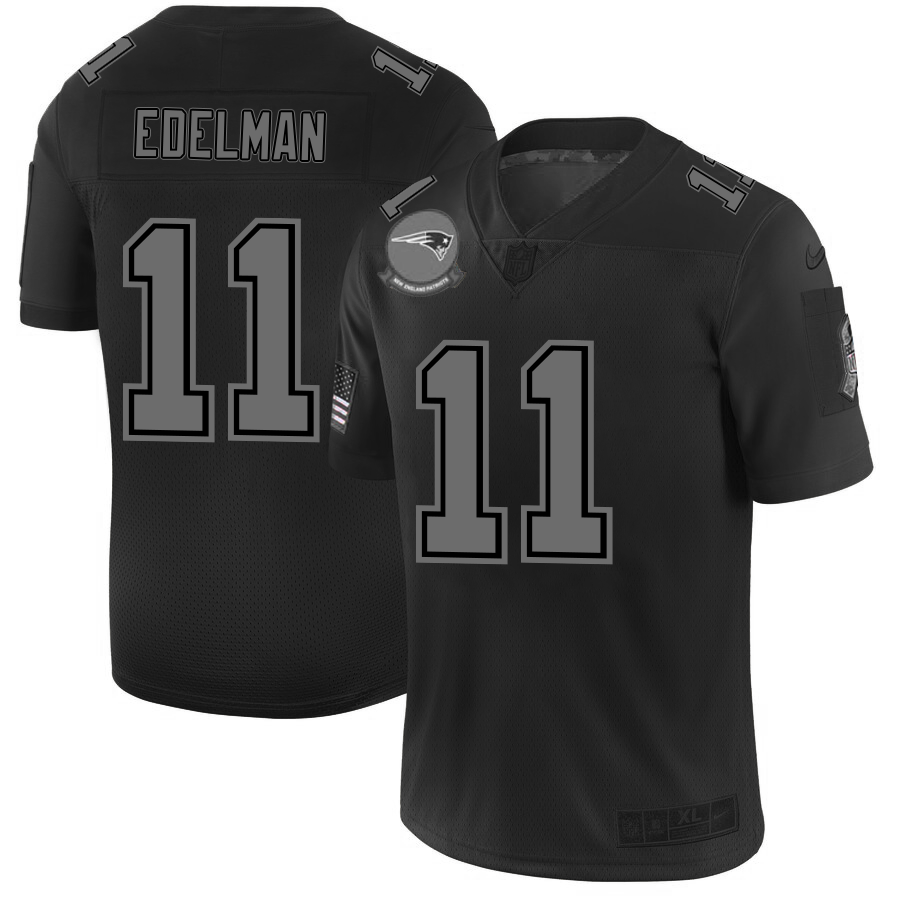 New England Patriots #11 Julian Edelman Men's Black 2019 Salute To Service Limited Stitched Jersey