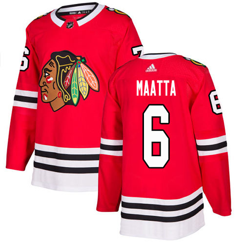Adidas Chicago Blackhawks #6 Olli Maatta Red Home Authentic Stitched Jersey Men's