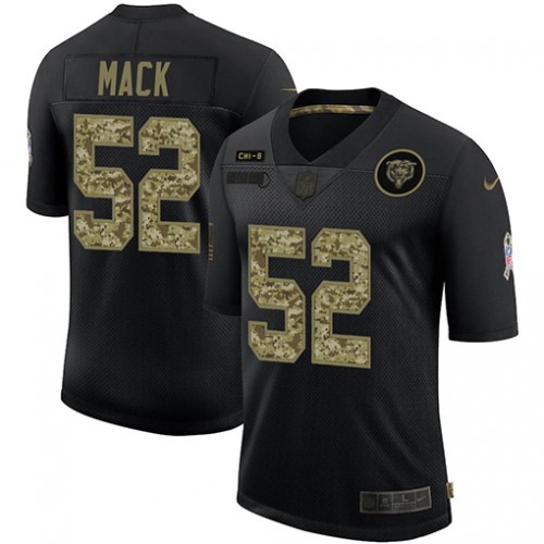Chicago Chicago Bears #52 Khalil Mack Men's 2020 Salute To Service Camo Limited Jersey Black Men's