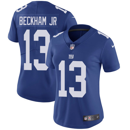 New York Giants #13 Odell Beckham Jr Royal Blue Team Color Women's Stitched Vapor Untouchable Limited Jersey Womens