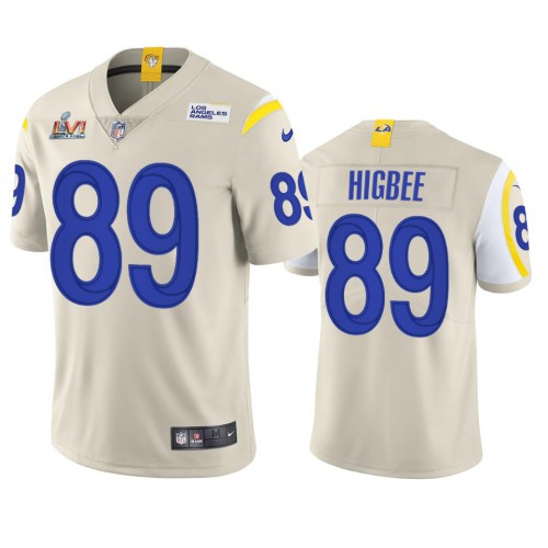 Los Angeles Los Angeles Rams #89 Tyler Higbee Men's Super Bowl LVI Patch Vapor Limited Jersey - Bone Men's