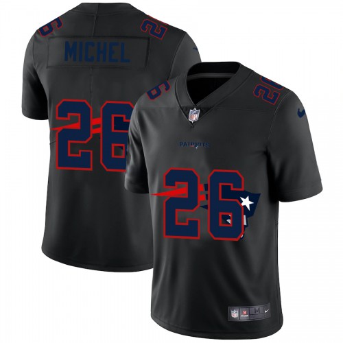 New England New England Patriots #26 Sony Michel Men's Team Logo Dual Overlap Limited Jersey Black Men's