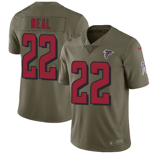Atlanta Falcons #22 Keanu Neal Olive Youth Stitched Limited 2017 Salute to Service Jersey Youth