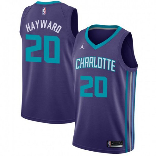 Charlotte Hornets #20 Gordon Hayward Purple Youth Jordan Swingman Statement Edition Jersey Youth