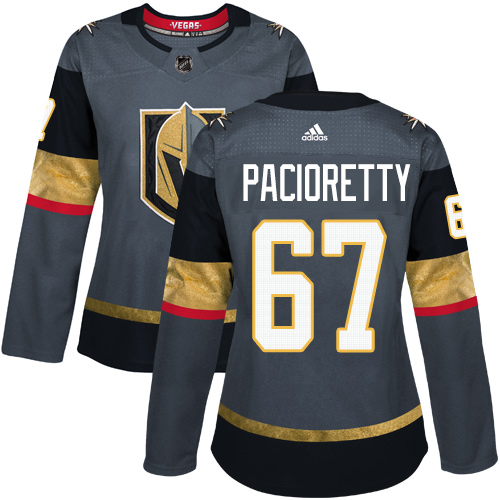 Adidas Golden Vegas Golden Knights #67 Max Pacioretty Grey Home Authentic Women's Stitched Jersey Womens