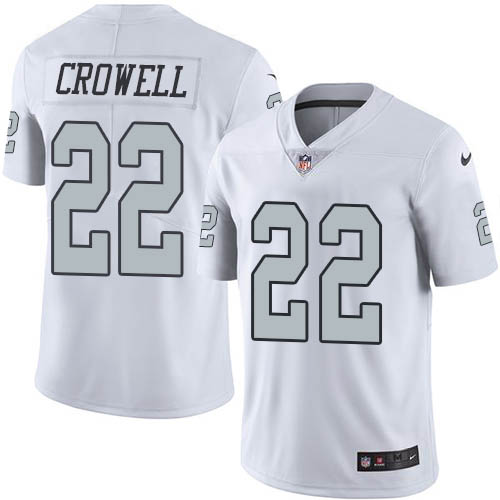 Las Vegas Raiders #22 Isaiah Crowell White Men's Stitched Limited Rush Jersey Men's
