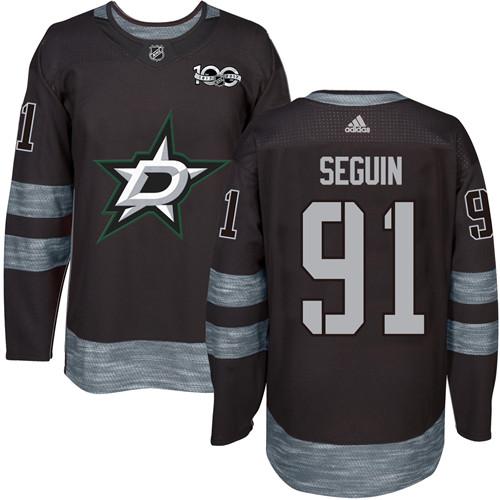 Adidas Dallas Stars #91 Tyler Seguin Black 1917-2017 100th Anniversary Stitched Jersey Men's