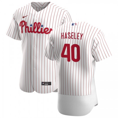 Philadelphia Philadelphia Phillies #40 Adam Haseley Men's White Home 2020 Authentic Player Jersey Men's
